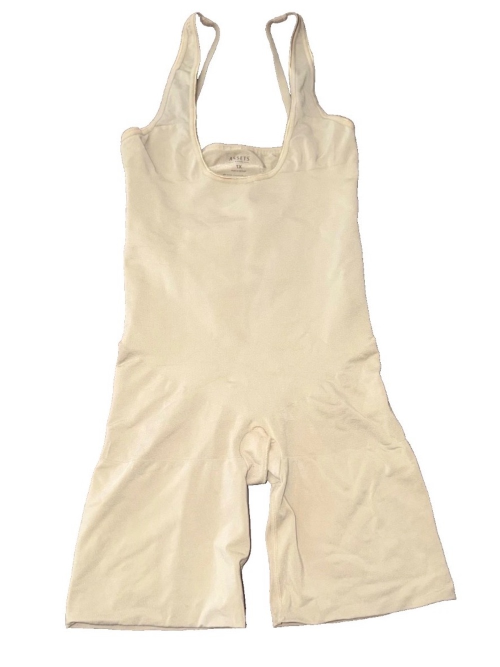 Assets Spanx Shaping Open Bust Bodysuit Beige Size 1X Womens Shapewear Slimming